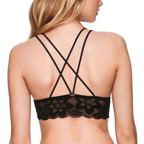 NWT PINK Victoria’s Secret Lightly Lined Lace Bralette, Black - Picture 2 of 6